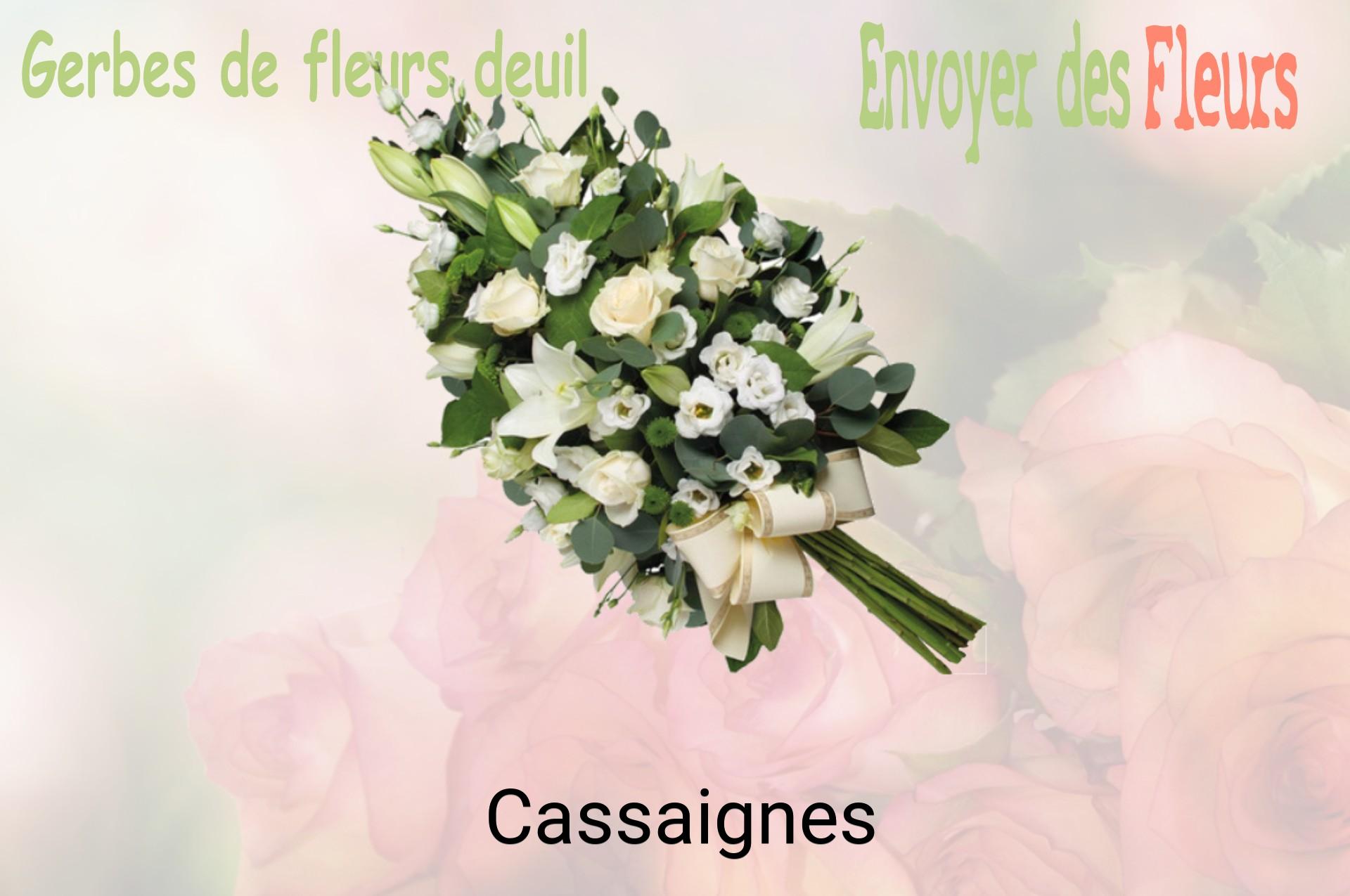 Gerbe de fleurs de deuil livrée à Cassaignes